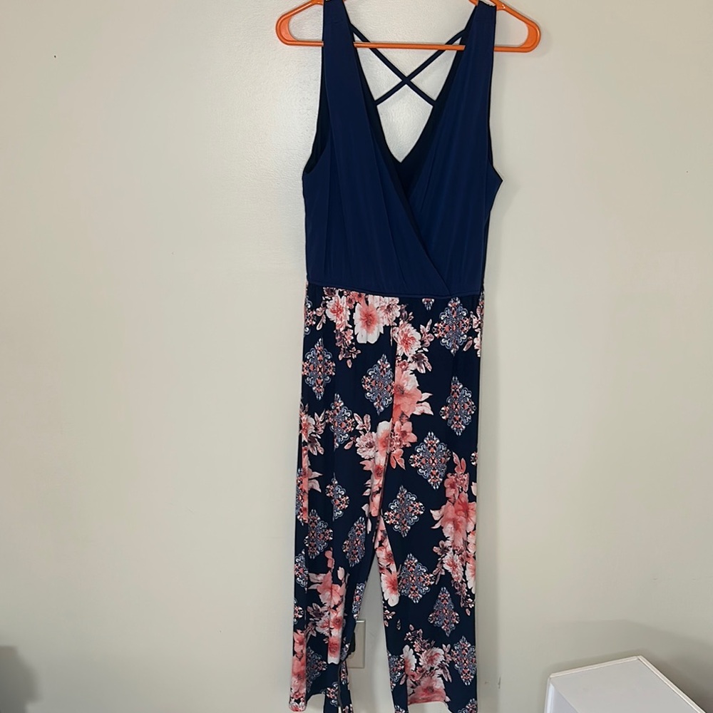Floral Navy Jumpsuit